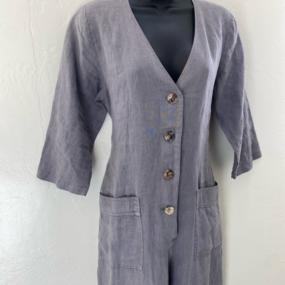 Zara Lillian Jumpsuit Linen Gray Size S - Picture 4 of 10